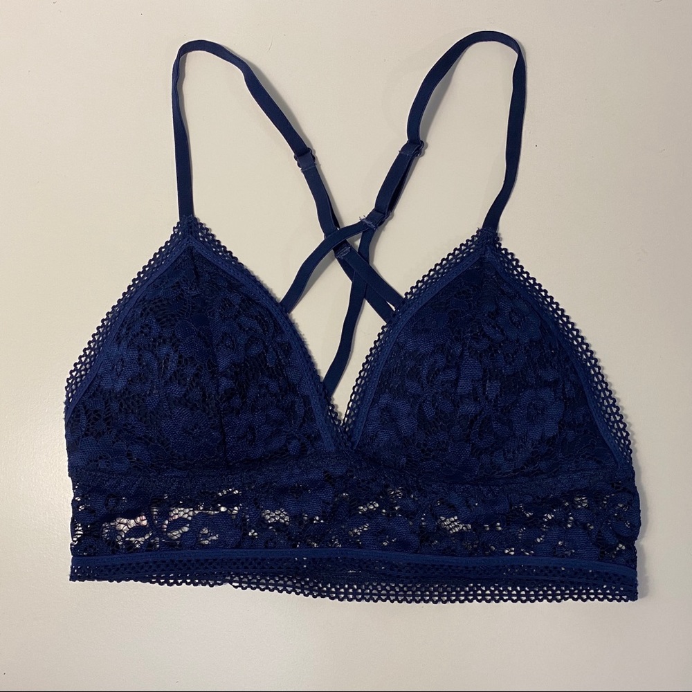Navy Blue Lace Bralette
